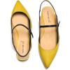 imageFSJ Womens Pointed Toe Leather Pumps Adjustable Band Slingback Flats Sexy Cutout Casual Formal Outfit Ladies Shoes Size 415 USYellow