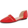 imageFSJ Women Cute DOrsay Ballet Flat for Comfort Pointed Toe Low Heel Dress Casual Shoe Size 415 USRed