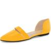 imageFSJ Women Cute DOrsay Ballet Flat for Comfort Pointed Toe Low Heel Dress Casual Shoe Size 415 USYellow
