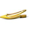 imageFSJ Women Leather Pointed Toe Low Heel Pumps Comfortable Slip on Slingback Flats Office Dress Shoes Size 412 USYellow