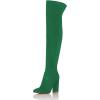imageFSJ Women Over The Knee Chunky High Heels Stretch Thigh High Zipper Long Boot Winter Warm Shoes 415 USSeagreen