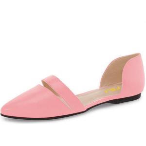 imageFSJ Women Cute DOrsay Ballet Flat for Comfort Pointed Toe Low Heel Dress Casual Shoe Size 415 USPink