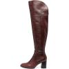 imageFSJ Women Classic Pointed Toe Western Riding Over The Knee Boots Wide Calf Chunky Mid Heel Pull On Long Boots Zipper Winter Dress Shoes Size 415 USReddish Brown