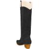 imageFSJ Women Knee High Boots Fur Collar Stacked Chunky Heel Closed Toe Faux Suede Wide Calf Slouchy Fashion Cowgirl Dress Long Boot Size 416 USBlack Collar