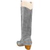 imageFSJ Women Knee High Boots Fur Collar Stacked Chunky Heel Closed Toe Faux Suede Wide Calf Slouchy Fashion Cowgirl Dress Long Boot Size 416 USGrey