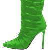 imageFSJ Women Knee High Boots Pointy Toe Stiletto High Heel Slouchy Back Zipper Booties Fashion Long Stretch Sexy Fall Winter Dress Shoes Size 415 USEmerald Green