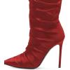 imageFSJ Women Knee High Boots Pointy Toe Stiletto High Heel Slouchy Back Zipper Booties Fashion Long Stretch Sexy Fall Winter Dress Shoes Size 415 USRed