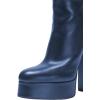 imageFSJ Women Round Toe Platform Knee High Boots Side Zipper Chunky High Heel Ladies Winter Prom Party Dress Shoes Size 416 USBlue