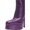 imageFSJ Women Round Toe Platform Knee High Boots Side Zipper Chunky High Heel Ladies Winter Prom Party Dress Shoes Size 416 USPurple