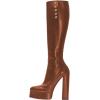 imageFSJ Women Round Toe Platform Knee High Boots Side Zipper Chunky High Heel Ladies Winter Prom Party Dress Shoes Size 416 USSienna