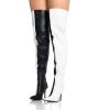 imageFSJ Women Sexy Pointed Toe Stiletto Heel Over the Knee High Boots Multicolor Smooth Leather Side Zipper Color Matching Wedding Party Dress Shoes Size 416 USWhiteBlack