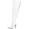 imageFSJ Women Sexy Pointed Toe Stiletto Heel Over the Knee High Boots Multicolor Smooth Leather Side Zipper Color Matching Wedding Party Dress Shoes Size 416 USWhiteBlack