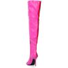 imageFSJ Women Sexy Pointed Toe Stiletto Heel Over the Knee High Boots Multicolor Smooth Leather Side Zipper Color Matching Wedding Party Dress Shoes Size 416 USRed
