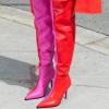 imageFSJ Women Sexy Pointed Toe Stiletto Heel Over the Knee High Boots Multicolor Smooth Leather Side Zipper Color Matching Wedding Party Dress Shoes Size 416 USRed