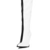 imageFSJ Women Sexy Pointed Toe Stiletto Heel Over the Knee High Boots Multicolor Smooth Leather Side Zipper Color Matching Wedding Party Dress Shoes Size 416 USWhiteBlack