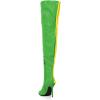 imageFSJ Women Sexy Pointed Toe Stiletto Heel Over the Knee High Boots Multicolor Smooth Leather Side Zipper Color Matching Wedding Party Dress Shoes Size 416 USYellowgreen