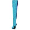 imageFSJ Women Sexy Pointed Toe Stiletto Heel Over the Knee High Boots Multicolor Smooth Leather Side Zipper Color Matching Wedding Party Dress Shoes Size 416 USBlue