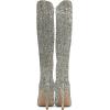imageFSJ Women Sexy Pointy Toe Stiletto Knee High Boots High Heels Fashion Comfy Studded Crystal Pearls Flower Side Zipper Glossy Leather Sparkle Glitter Tall Boots Size 415 USGlitter