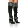 imageFSJ Women Stiletto High Heel Thigh High Boots Studded Rivet Pointed Toe Pull On Over the Knee Boots Versatile Party Dress Shoes Size 416 USGreen