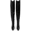 imageFSJ Women Thigh High Over The Knee Boots Block Chunky High Heel Almond Toe Side Zip Wide Calf Sexy Dress Long Boots Size 416 USBlack