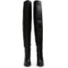 imageFSJ Women Thigh High Over The Knee Boots Block Chunky High Heel Almond Toe Side Zip Wide Calf Sexy Dress Long Boots Size 416 USBlack