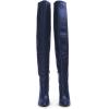 imageFSJ Women Thigh High Over The Knee Boots Block Chunky High Heel Almond Toe Side Zip Wide Calf Sexy Dress Long Boots Size 416 USBlue