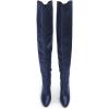 imageFSJ Women Thigh High Over The Knee Boots Block Chunky High Heel Almond Toe Side Zip Wide Calf Sexy Dress Long Boots Size 416 USBlue