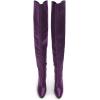 imageFSJ Women Thigh High Over The Knee Boots Block Chunky High Heel Almond Toe Side Zip Wide Calf Sexy Dress Long Boots Size 416 USPurple