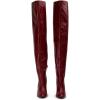imageFSJ Women Thigh High Over The Knee Boots Block Chunky High Heel Almond Toe Side Zip Wide Calf Sexy Dress Long Boots Size 416 USRed