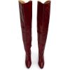 imageFSJ Women Thigh High Over The Knee Boots Block Chunky High Heel Almond Toe Side Zip Wide Calf Sexy Dress Long Boots Size 416 USRed