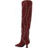 imageFSJ Women Trendy Pointed Toe Studded Knee High Boots Pull On Low Kitten Heel Ladies Winter Prom Party Date Shoes Size 416 USSienna