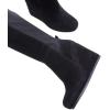 imageFSJ Women Wedge High Heel Round Toe Knee High Boots Comfortable Stitching Thick Heel Side Zipper Ladies Prom Club Shoes Size 415 USBlack