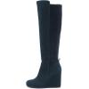 imageFSJ Women Wedge High Heel Round Toe Knee High Boots Comfortable Stitching Thick Heel Side Zipper Ladies Prom Club Shoes Size 415 USCyan