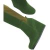 imageFSJ Women Wedge High Heel Round Toe Knee High Boots Comfortable Stitching Thick Heel Side Zipper Ladies Prom Club Shoes Size 415 USGreen