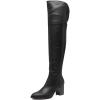 imageFSJ Women Classic Pointed Toe Western Riding Over The Knee Boots Wide Calf Chunky Mid Heel Pull On Long Boots Zipper Winter Dress Shoes Size 415 USBlack