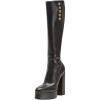 imageFSJ Women Round Toe Platform Knee High Boots Side Zipper Chunky High Heel Ladies Winter Prom Party Dress Shoes Size 416 USBlack