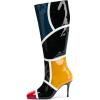 imageFSJ Women Colorful Square Toe Knee High Long Boots Stylish Multicolor Stiletto High Heels Side Zipper Patent Leather Shoes Size 415 USBlack