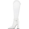 imageFSJ Women Elegant Pointed Toe Chunky High Heel Mesh Knee High Long Boots Back Zipper Summer Casual Morden Ladies Shoes Size 415 USWhite