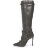 imageFSJ Women Elegant Pointed Toe Knee High Boots Stiletto High Heel Side Zipper Ladies Winter Long Boots Size 415 USDark Grey