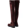 imageFSJ Women Fashion Over the Knee Boots Round Toe Thigh High Thick Heel Flat Boots Sexy Slip On Stretch Leather with Zipper Winter Riding Long Boots Size 415 USReddish Brown