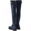 imageFSJ Women Fashion Over the Knee Boots Round Toe Thigh High Thick Heel Flat Boots Sexy Slip On Stretch Leather with Zipper Winter Riding Long Boots Size 415 USNavy