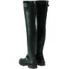 imageFSJ Women Fashion Over the Knee Boots Round Toe Thigh High Thick Heel Flat Boots Sexy Slip On Stretch Leather with Zipper Winter Riding Long Boots Size 415 USDark Green