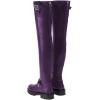 imageFSJ Women Fashion Over the Knee Boots Round Toe Thigh High Thick Heel Flat Boots Sexy Slip On Stretch Leather with Zipper Winter Riding Long Boots Size 415 USPurple