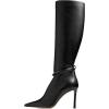 imageFSJ Women Fashion Pointed Toe Stiletto High Heel Knee High Boots Classic Side Zipper Party Dress Ladies Shoes Size 415 USBlack