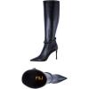 imageFSJ Women Fashion Pointed Toe Stiletto High Heel Knee High Boots Classic Side Zipper Party Dress Ladies Shoes Size 415 USNavy