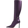 imageFSJ Women Fashion Pointed Toe Stiletto High Heel Knee High Boots Classic Side Zipper Party Dress Ladies Shoes Size 415 USPurple