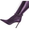 imageFSJ Women Fashion Pointed Toe Stiletto High Heel Knee High Boots Classic Side Zipper Party Dress Ladies Shoes Size 415 USPurple