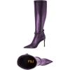 imageFSJ Women Fashion Pointed Toe Stiletto High Heel Knee High Boots Classic Side Zipper Party Dress Ladies Shoes Size 415 USPurple