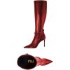 imageFSJ Women Fashion Pointed Toe Stiletto High Heel Knee High Boots Classic Side Zipper Party Dress Ladies Shoes Size 415 USRed