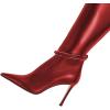 imageFSJ Women Fashion Pointed Toe Stiletto High Heel Knee High Boots Classic Side Zipper Party Dress Ladies Shoes Size 415 USRed